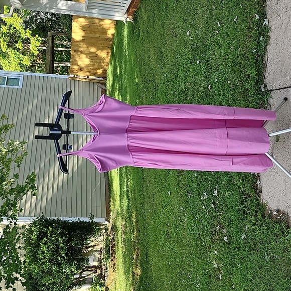 Athleta Dress XL Pink Convertible Straps Removable Bra Cups Pockets Lightweight - Picture 3 of 5